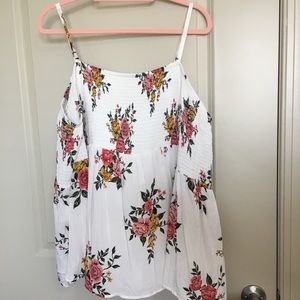 Torrid White Floral Summer Top Size 2
